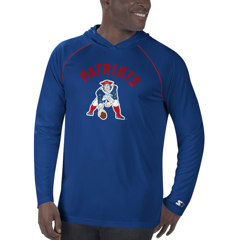 New England Patriots Starter Vintage Logo Raglan Hoodie T-Shirt - Navy - NFL