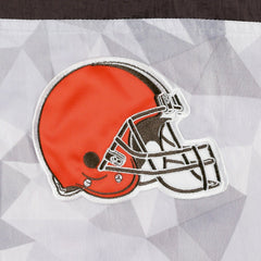 Cleveland Browns Starter Thursday Night Gridiron Raglan Half-Zip Hooded Jacket - White/Brown - NFL