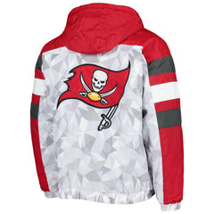 Tampa Bay Buccaneers Starter Thursday Night Gridiron Raglan Half-Zip Hooded Jacket - White/Red - NFL