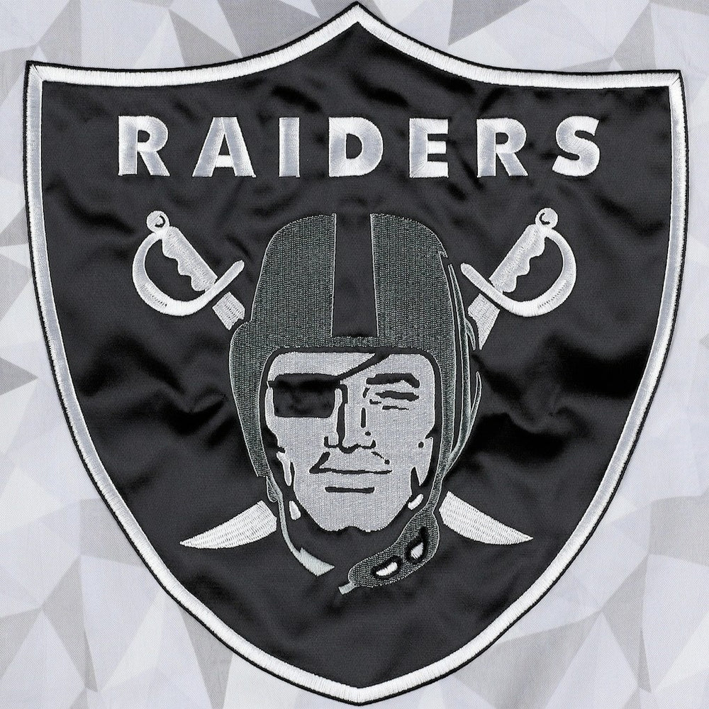 Las Vegas Raiders Starter Thursday Night Gridiron Raglan Half-Zip Hooded Jacket - White/Black - NFL