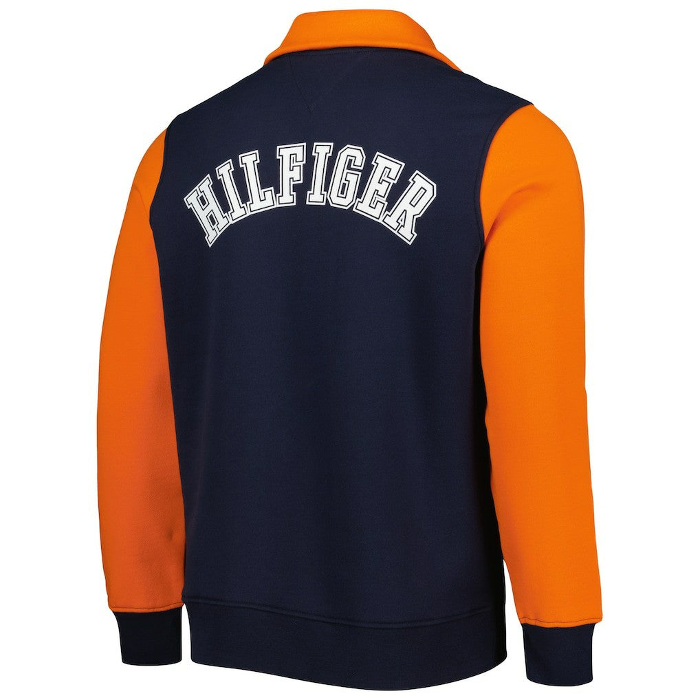 Chicago Bears Tommy Hilfiger Aiden Quarter-Zip Sweatshirt - Navy/Orange - NFL