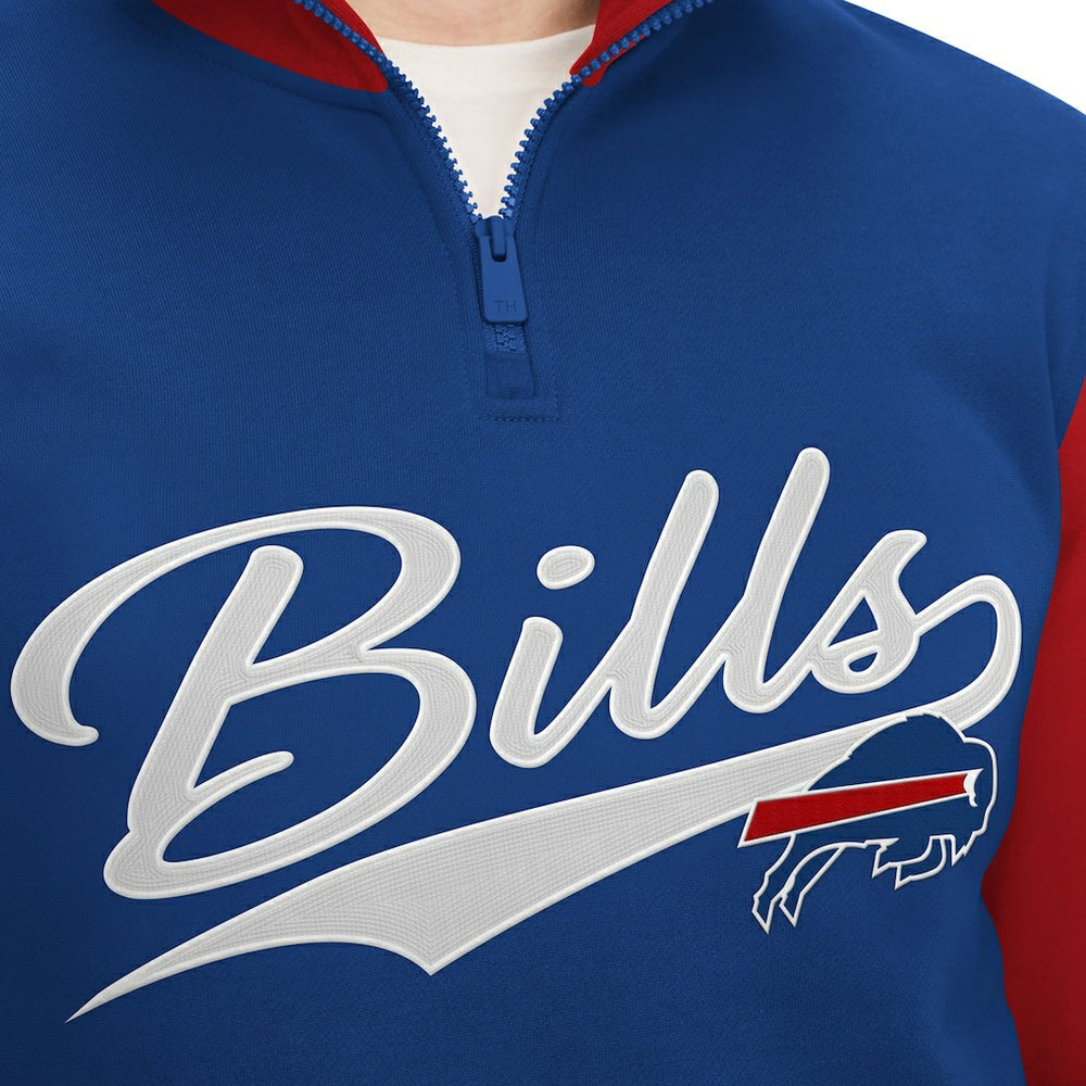 Buffalo Bills Tommy Hilfiger Aiden Quarter-Zip Sweatshirt - Royal/Red - NFL
