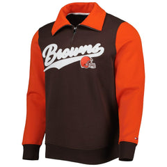 Cleveland Browns Tommy Hilfiger Aiden Quarter-Zip Sweatshirt - Brown/Orange - NFL