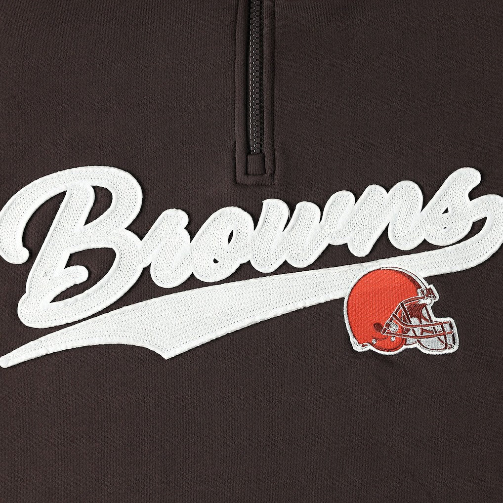 Cleveland Browns Tommy Hilfiger Aiden Quarter-Zip Sweatshirt - Brown/Orange - NFL
