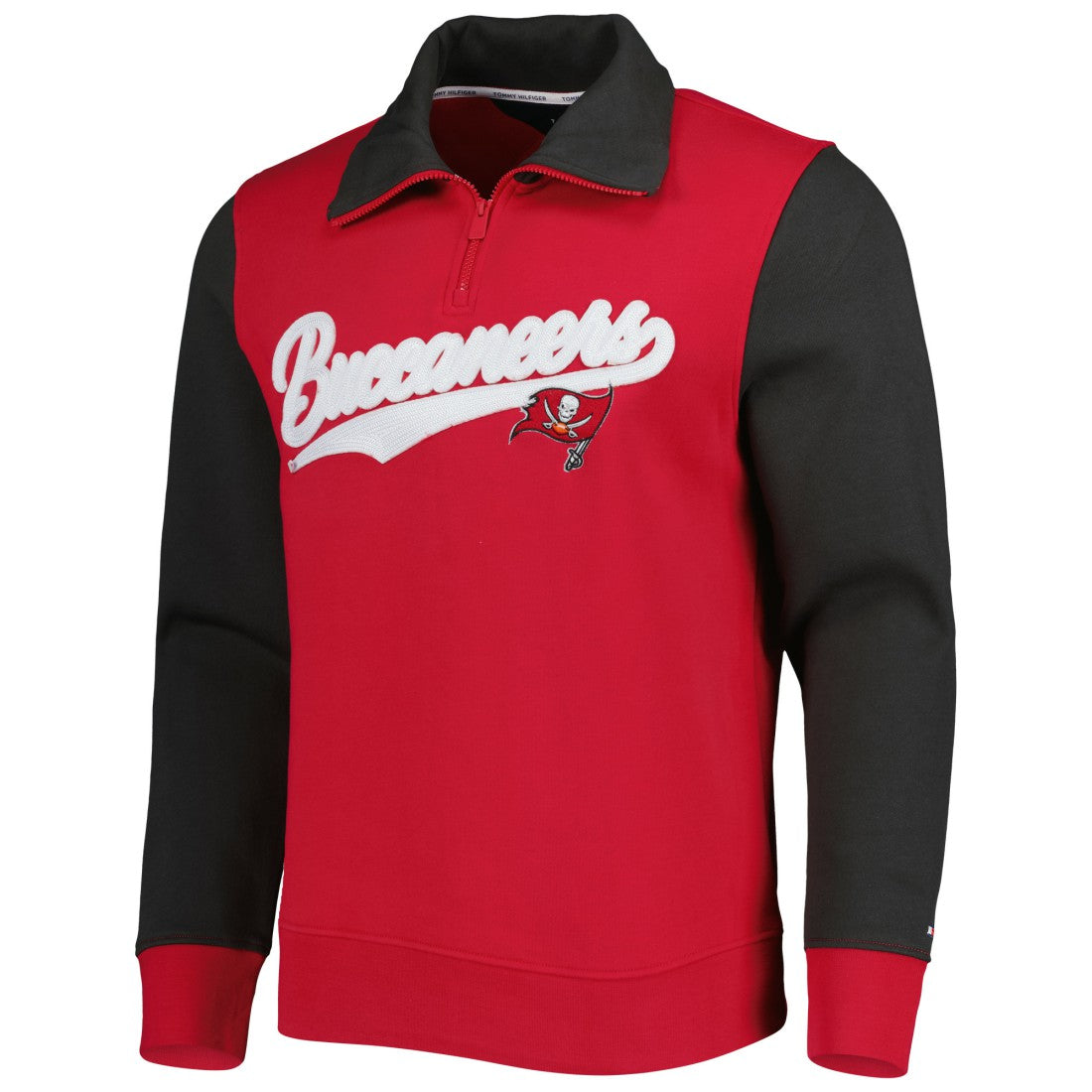 Tampa Bay Buccaneers Tommy Hilfiger Aiden Quarter-Zip Sweatshirt - Red/Pewter - NFL