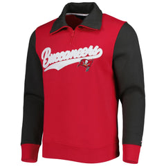 Tampa Bay Buccaneers Tommy Hilfiger Aiden Quarter-Zip Sweatshirt - Red/Pewter - NFL