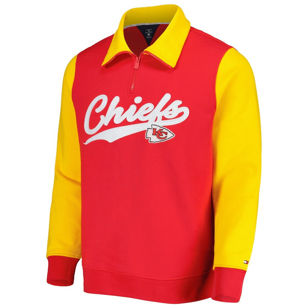 Kansas City Chiefs Tommy Hilfiger Aiden Quarter-Zip Sweatshirt - Red/Gold - NFL