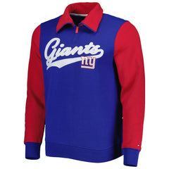 New York Giants Tommy Hilfiger Aiden Quarter-Zip Sweatshirt - Royal/Red - NFL
