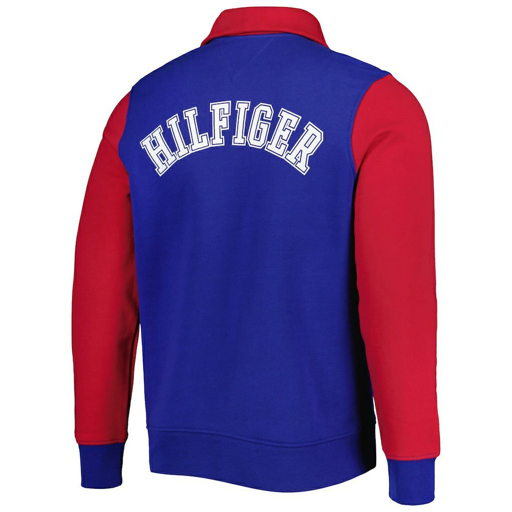 New York Giants Tommy Hilfiger Aiden Quarter-Zip Sweatshirt - Royal/Red - NFL