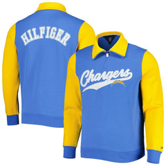 Los Angeles Chargers Tommy Hilfiger Aiden Quarter-Zip Sweatshirt - Powder Blue/Gold - NFL