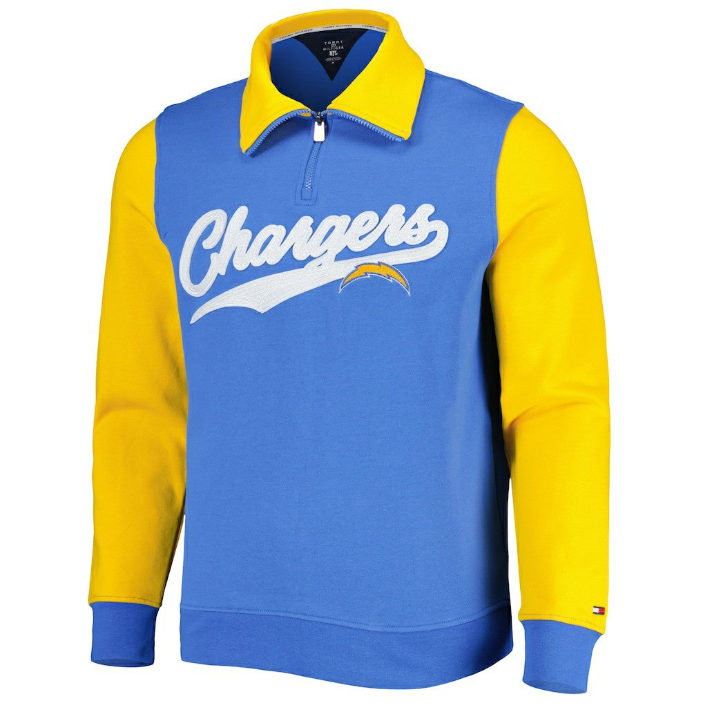 Los Angeles Chargers Tommy Hilfiger Aiden Quarter-Zip Sweatshirt - Powder Blue/Gold - NFL