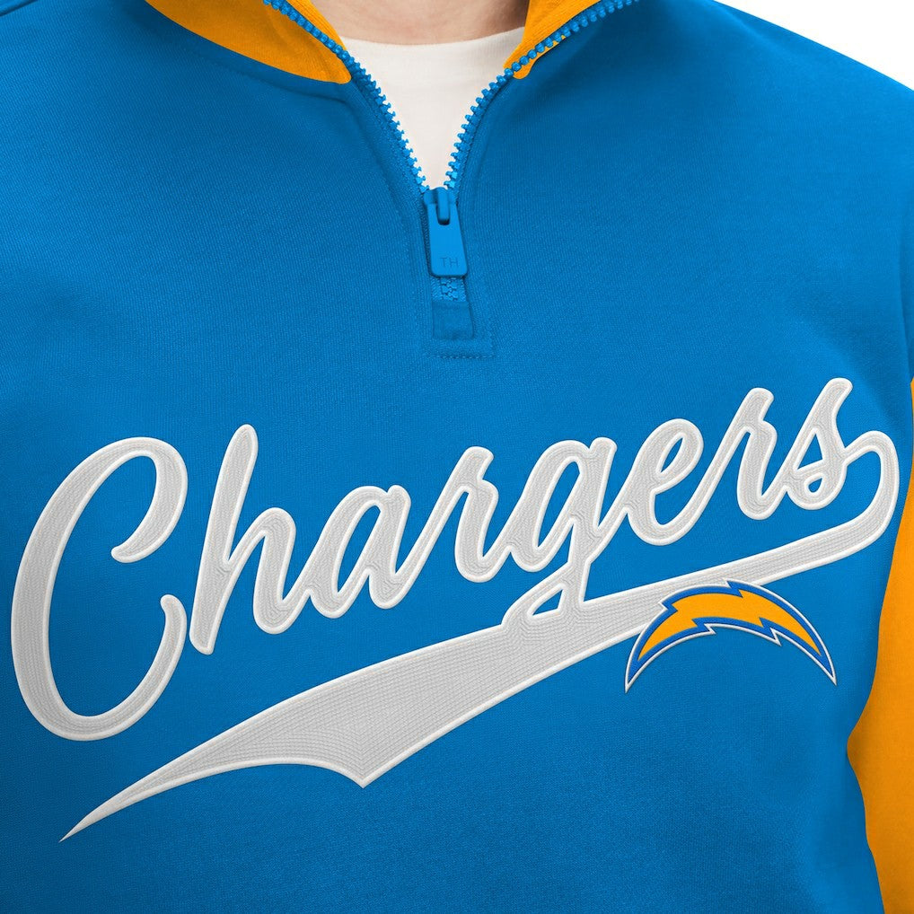 Los Angeles Chargers Tommy Hilfiger Aiden Quarter-Zip Sweatshirt - Powder Blue/Gold - NFL
