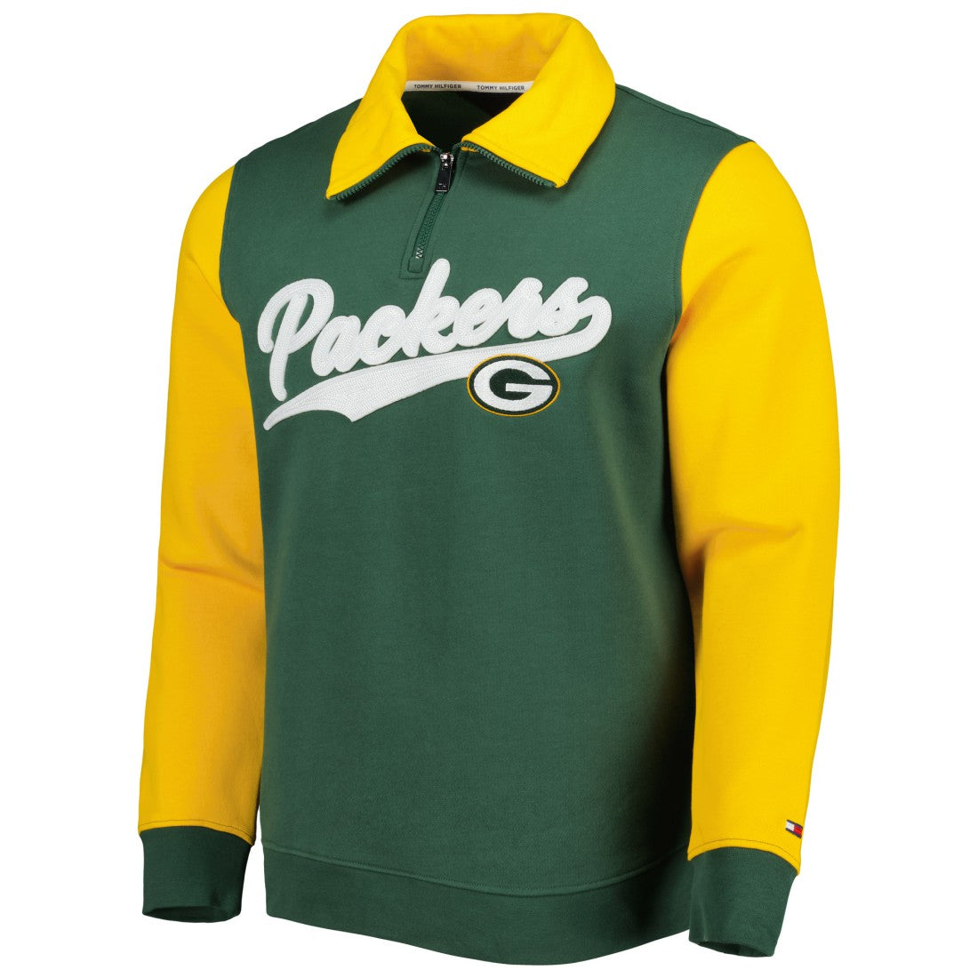 Green Bay Packers Tommy Hilfiger Aiden Quarter-Zip Sweatshirt - Green/Gold - NFL