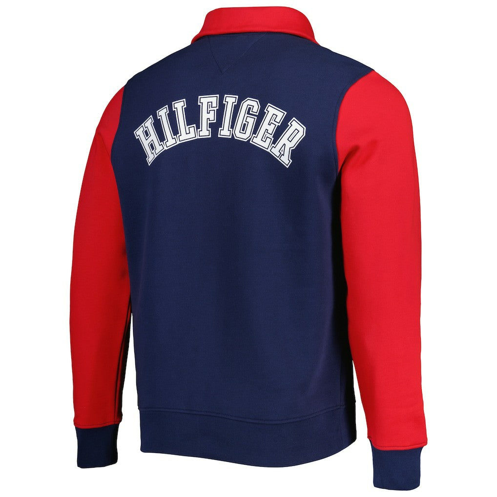 New England Patriots Tommy Hilfiger Aiden Quarter-Zip Sweatshirt - Navy/Red - NFL