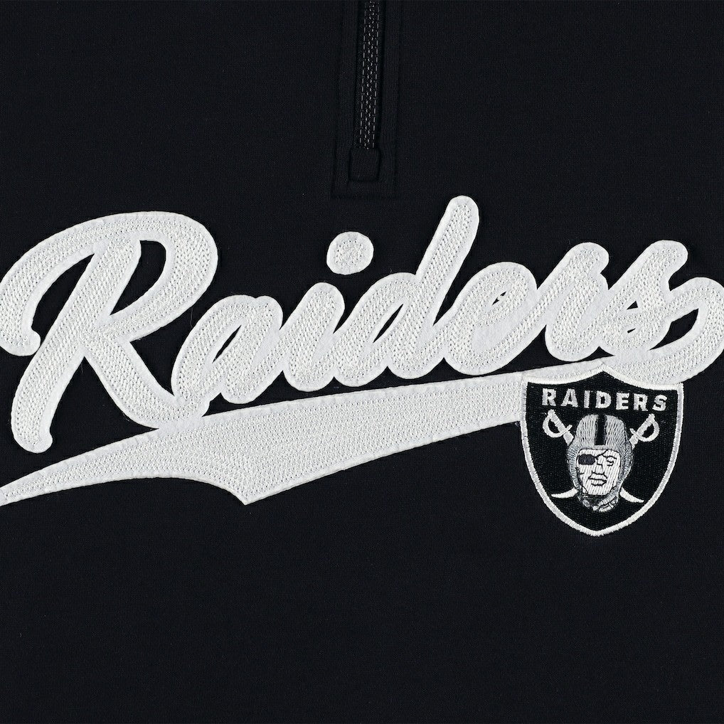 Las Vegas Raiders Tommy Hilfiger Aiden Quarter-Zip Sweatshirt - Black/Silver - NFL