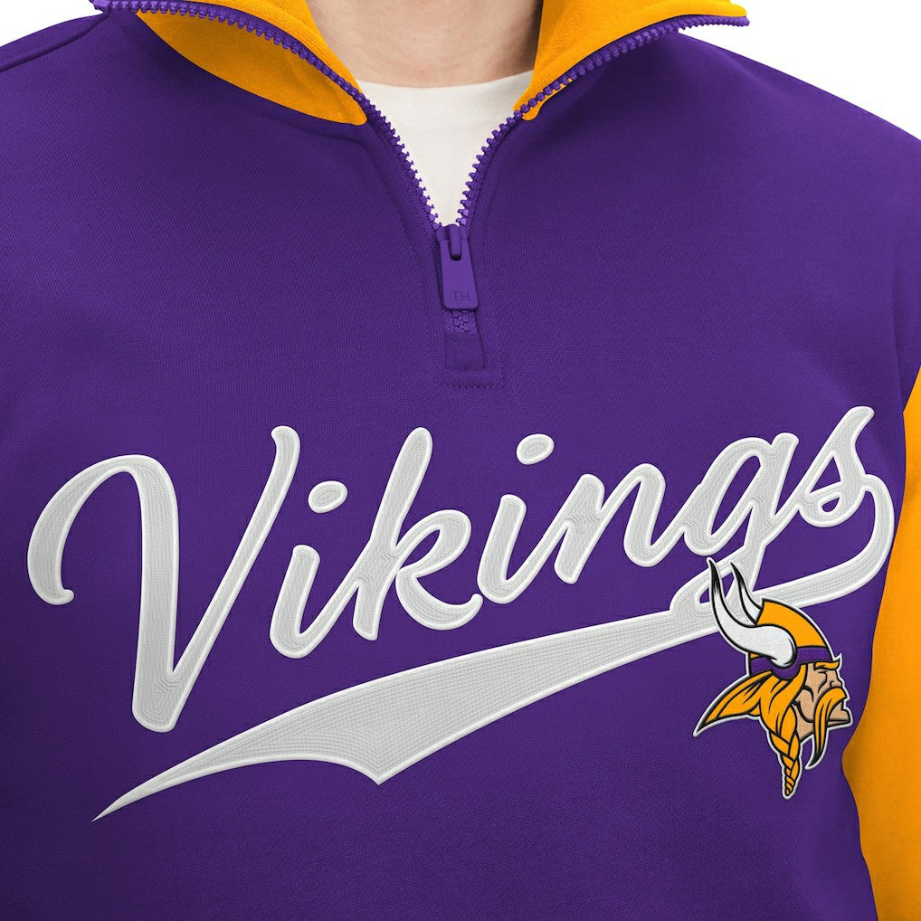 Minnesota Vikings Tommy Hilfiger Aiden Quarter-Zip Sweatshirt - Purple/Gold - NFL