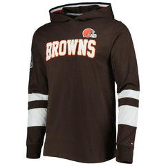 Cleveland Browns Tommy Hilfiger Alex Long Sleeve Hoodie T-Shirt - Brown/White - NFL