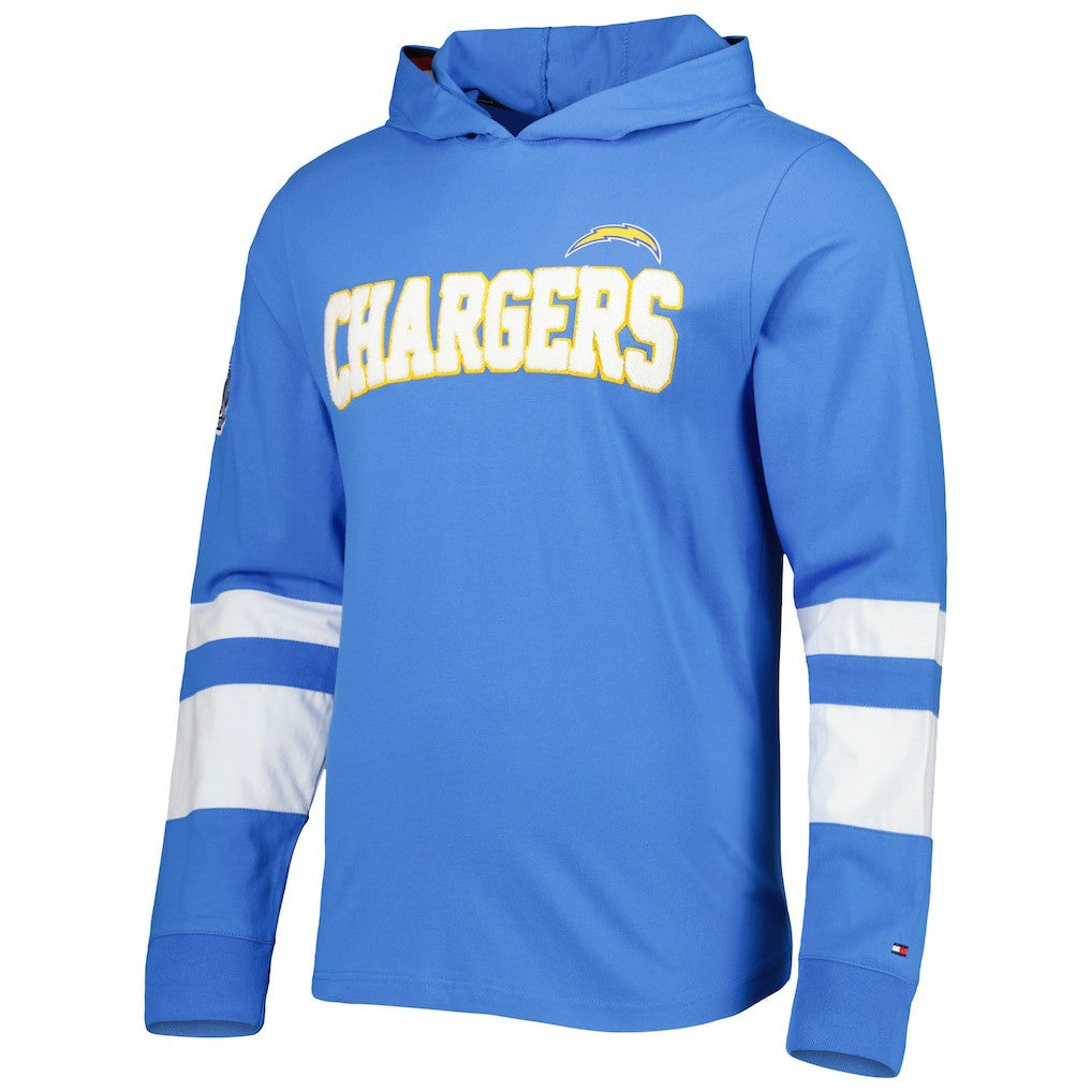 Los Angeles Chargers Tommy Hilfiger Alex Long Sleeve Hoodie T-Shirt - Powder Blue/White - NFL