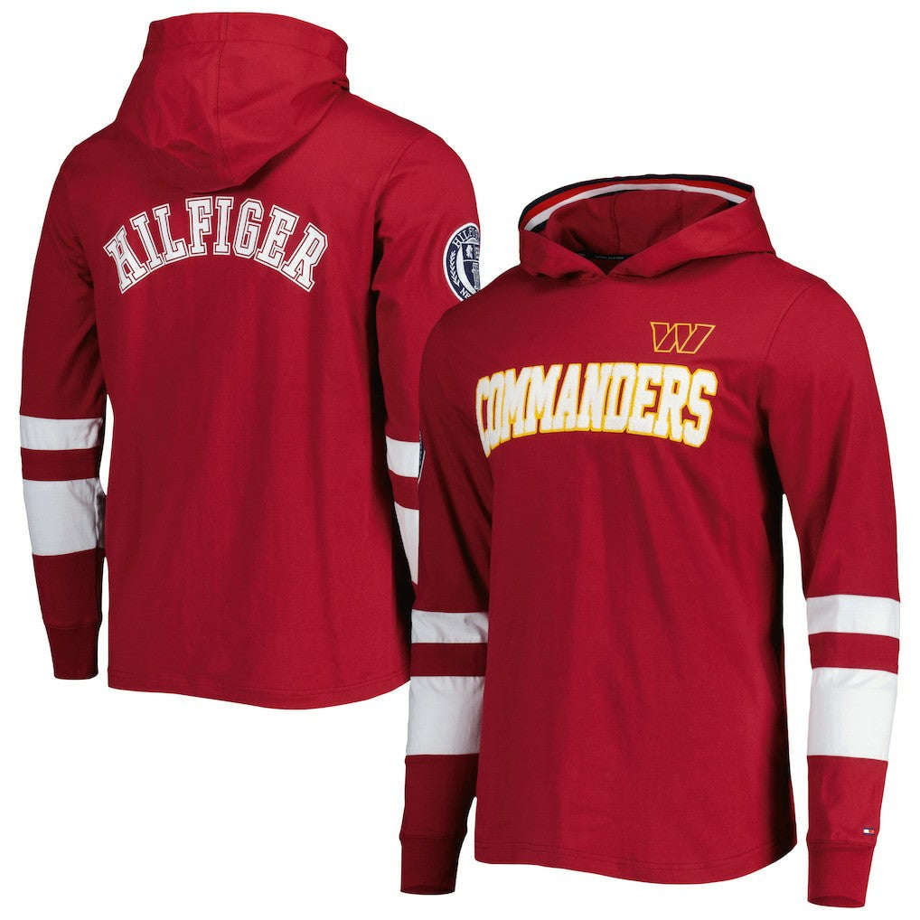 Washington Commanders Tommy Hilfiger Alex Long Sleeve Hoodie T-Shirt - Burgundy/White - NFL