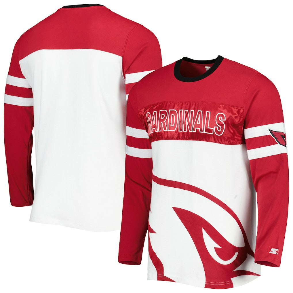 Arizona Cardinals Starter Halftime Long Sleeve T-Shirt - Cardinal/White - NFL