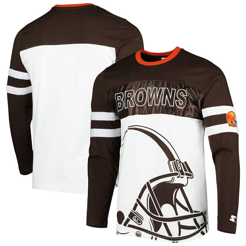 Cleveland Browns Starter Halftime Long Sleeve T-Shirt - Brown/White - NFL