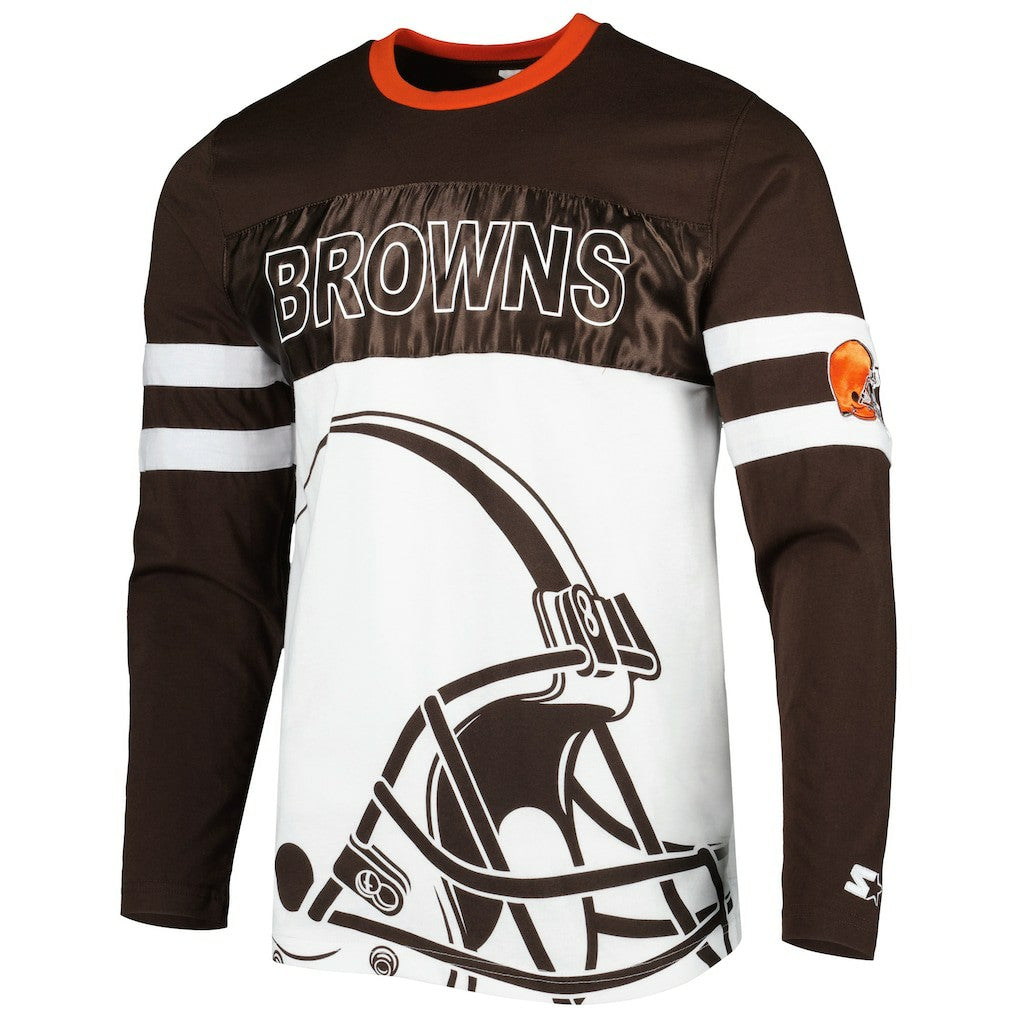 Cleveland Browns Starter Halftime Long Sleeve T-Shirt - Brown/White - NFL