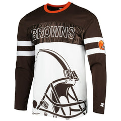 Cleveland Browns Starter Halftime Long Sleeve T-Shirt - Brown/White - NFL