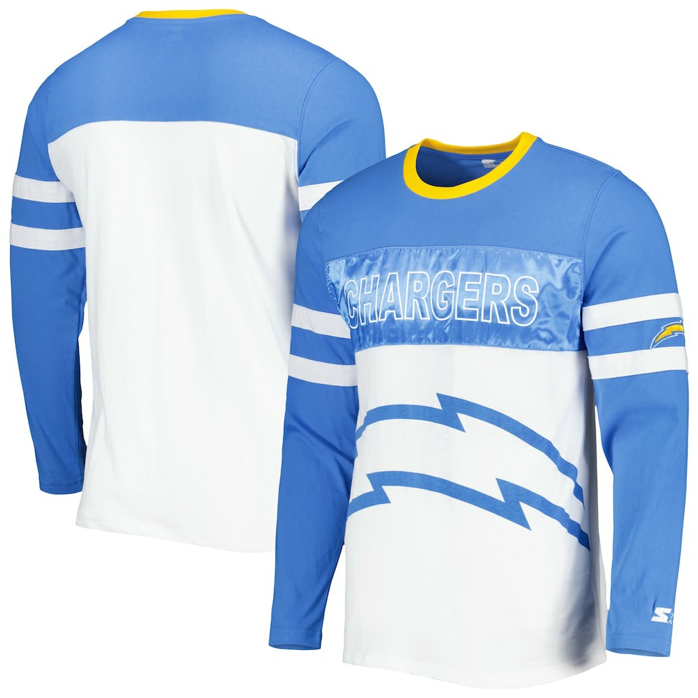 Los Angeles Chargers Starter Halftime Long Sleeve T-Shirt - Powder Blue/White - NFL
