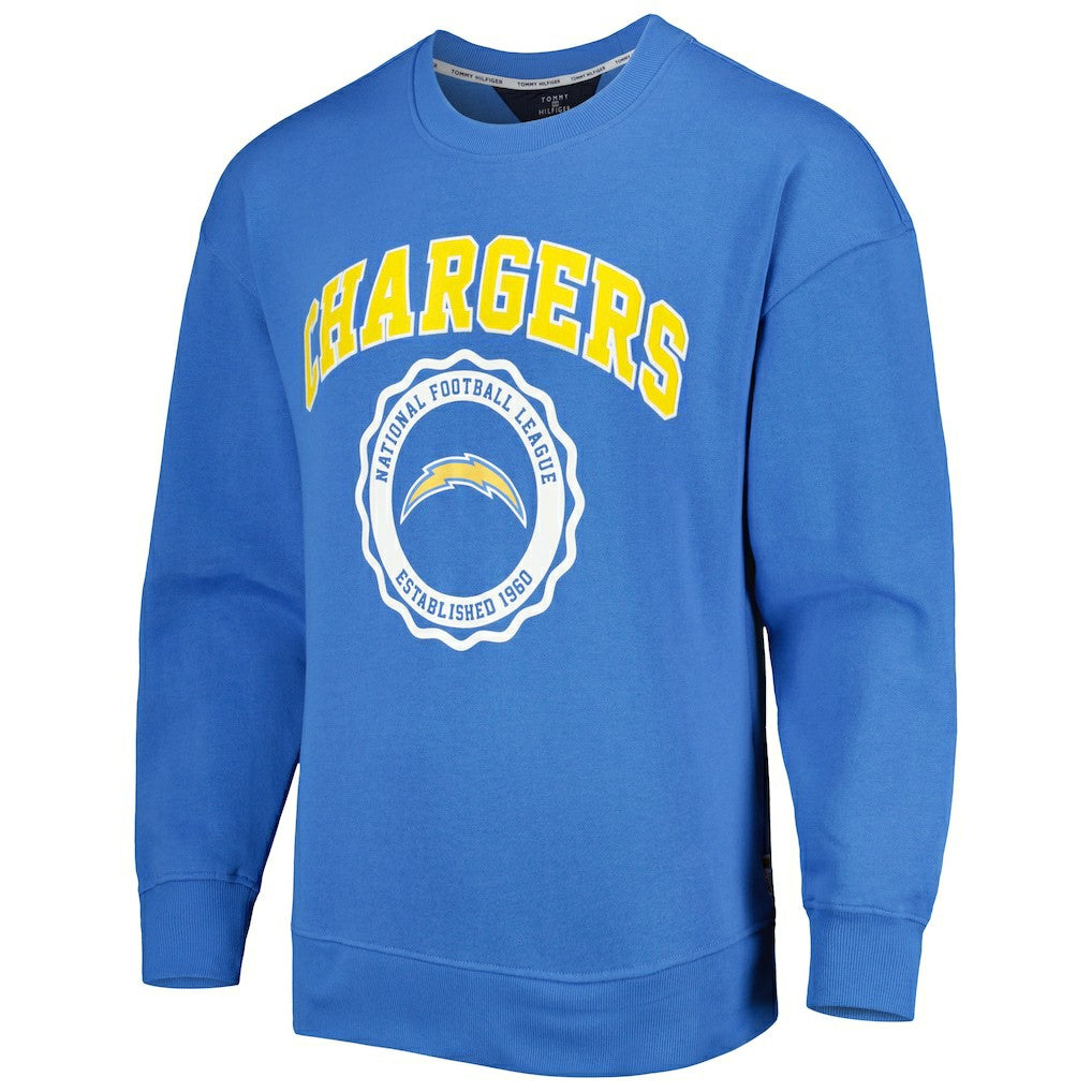 Los Angeles Chargers Tommy Hilfiger Ronald Crew Sweatshirt - Powder Blue - NFL
