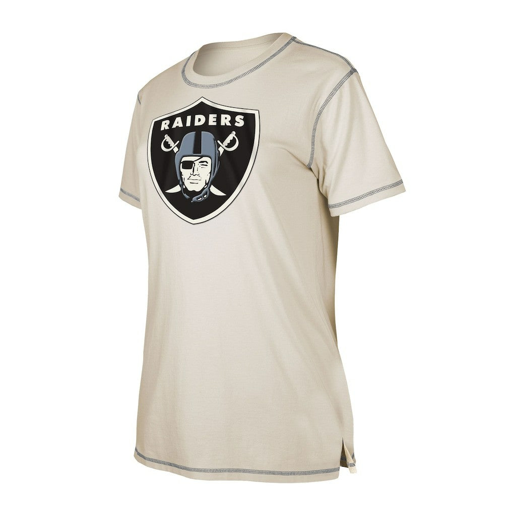 Las Vegas Raiders New Era Women's Split T-Shirt - Cream - NFL