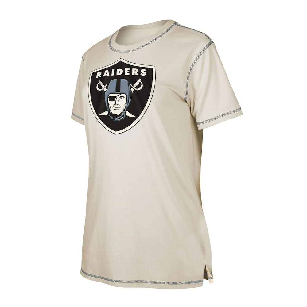 Las Vegas Raiders New Era Women's Split T-Shirt - Cream - NFL