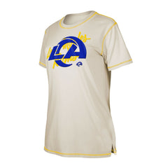 Los Angeles Rams New Era Women's Split T-Shirt - Cream - NFL