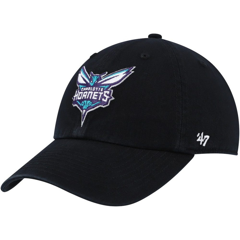 47 brand Charlotte Hornets '47 Core Logo Clean Up Adjustable Hat Black