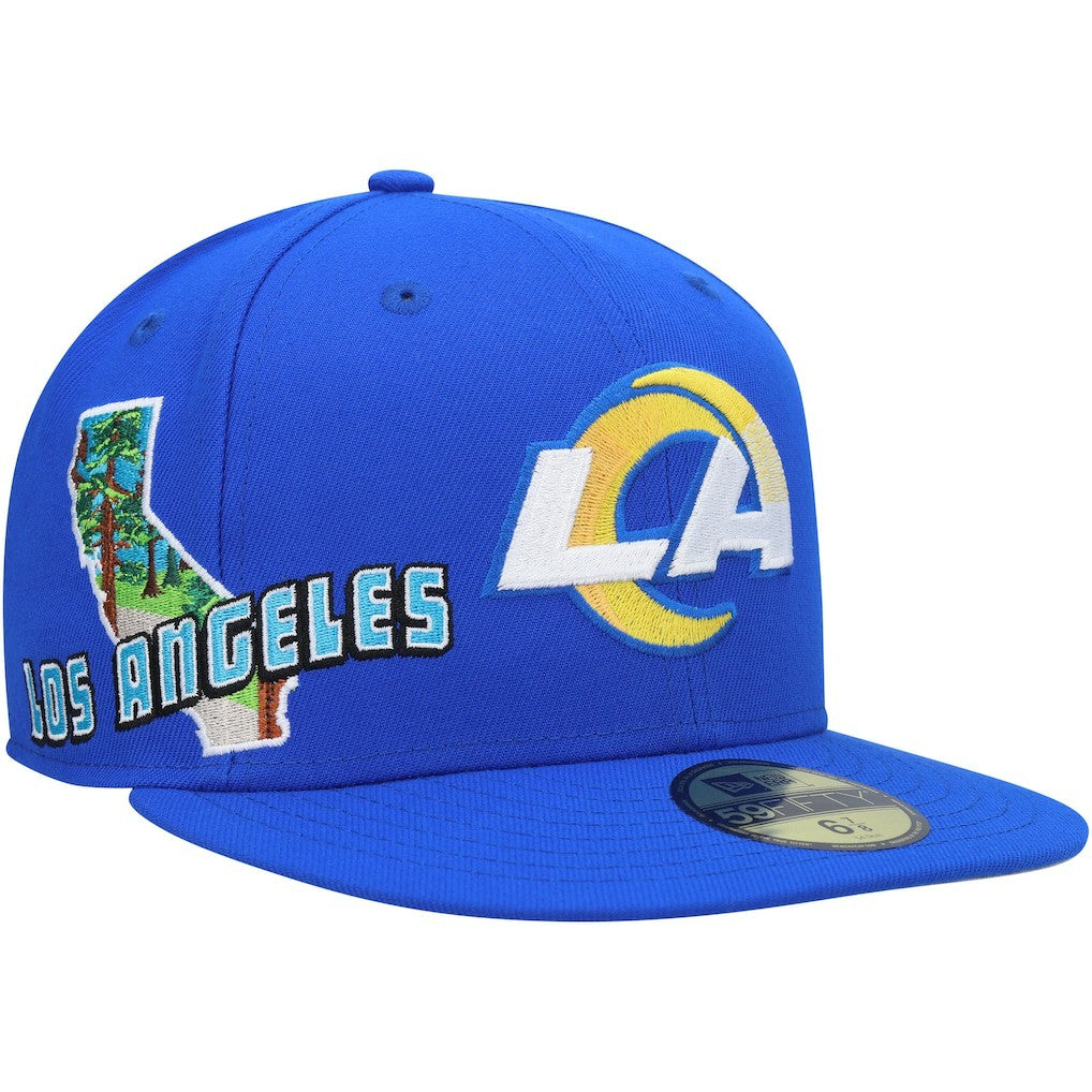 Los Angeles Rams New Era Stateview 59FIFTY Fitted Hat - Royal - NFL