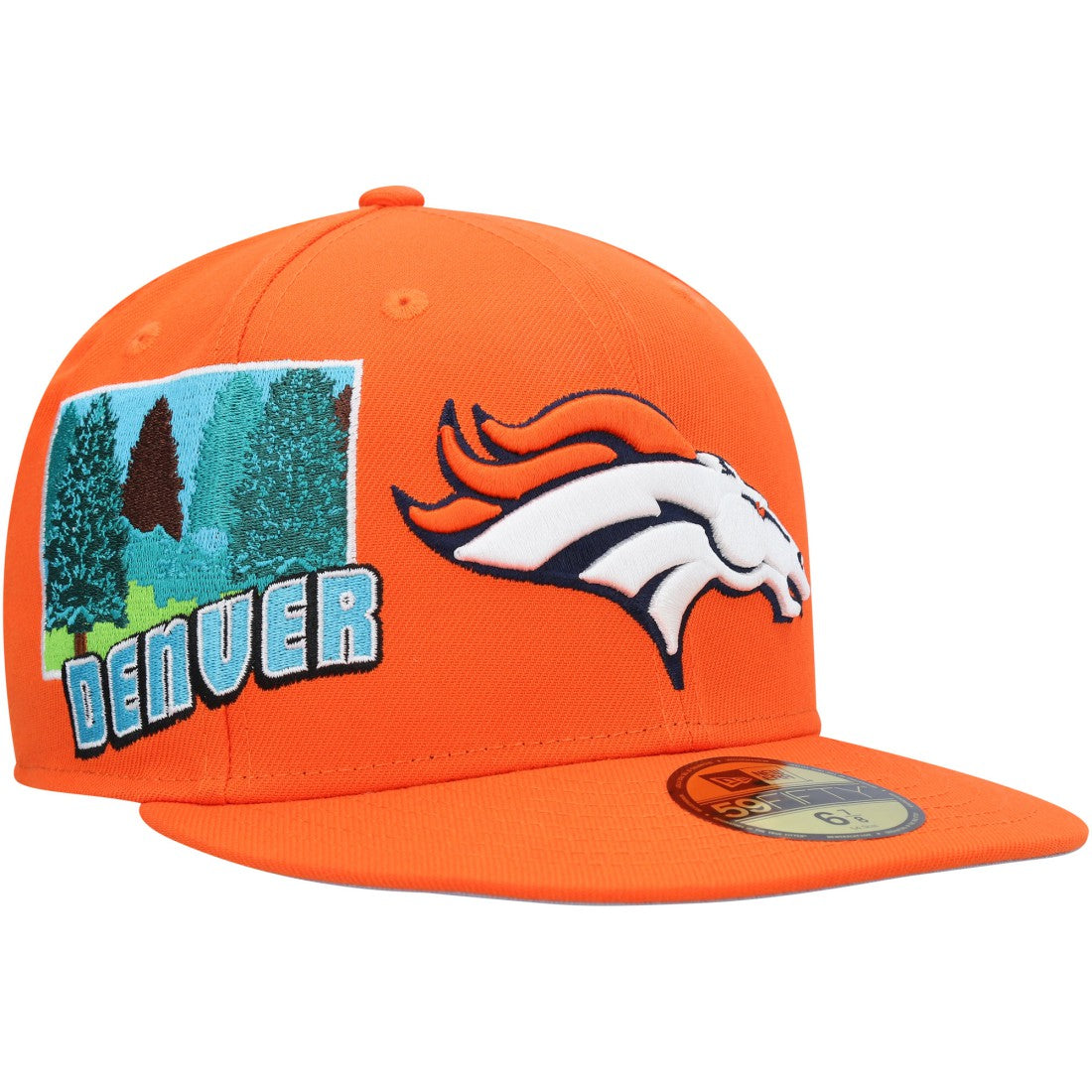 Denver Broncos New Era Stateview 59FIFTY Fitted Hat - Orange - NFL