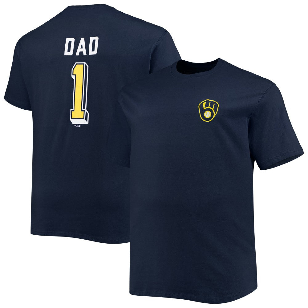 Milwaukee Brewers Big & Tall Father's Day #1 Dad T-Shirt for sale
