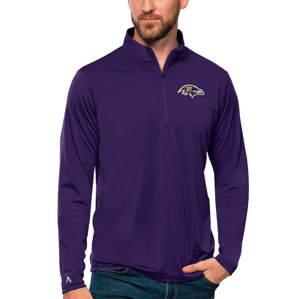 Baltimore Ravens Antigua Tribute Quarter-Zip Lightweight Pullover Top - Purple - NFL