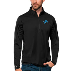 Detroit Lions Antigua Tribute Quarter-Zip Lightweight Pullover Top - Black - NFL