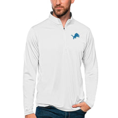 Detroit Lions Antigua Tribute Quarter-Zip Lightweight Pullover Top - White - NFL