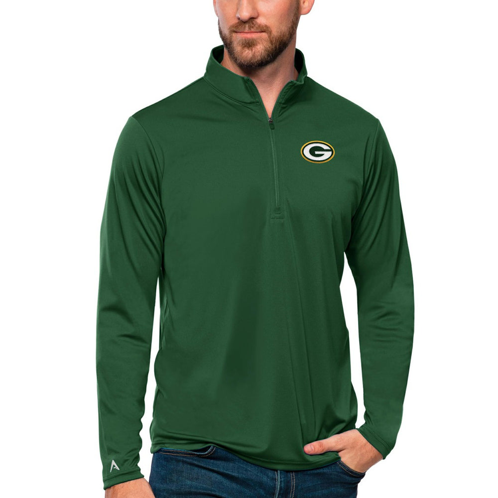 Green Bay Packers Antigua Tribute Quarter-Zip Lightweight Pullover Top - Green - NFL