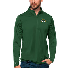 Green Bay Packers Antigua Tribute Quarter-Zip Lightweight Pullover Top - Green - NFL
