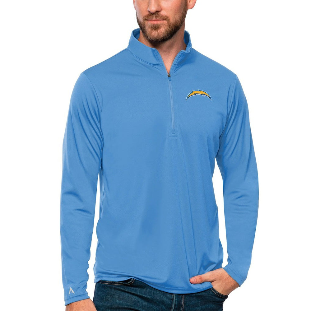 Los Angeles Chargers Antigua Tribute Quarter-Zip Lightweight Pullover Top - Powder Blue - NFL