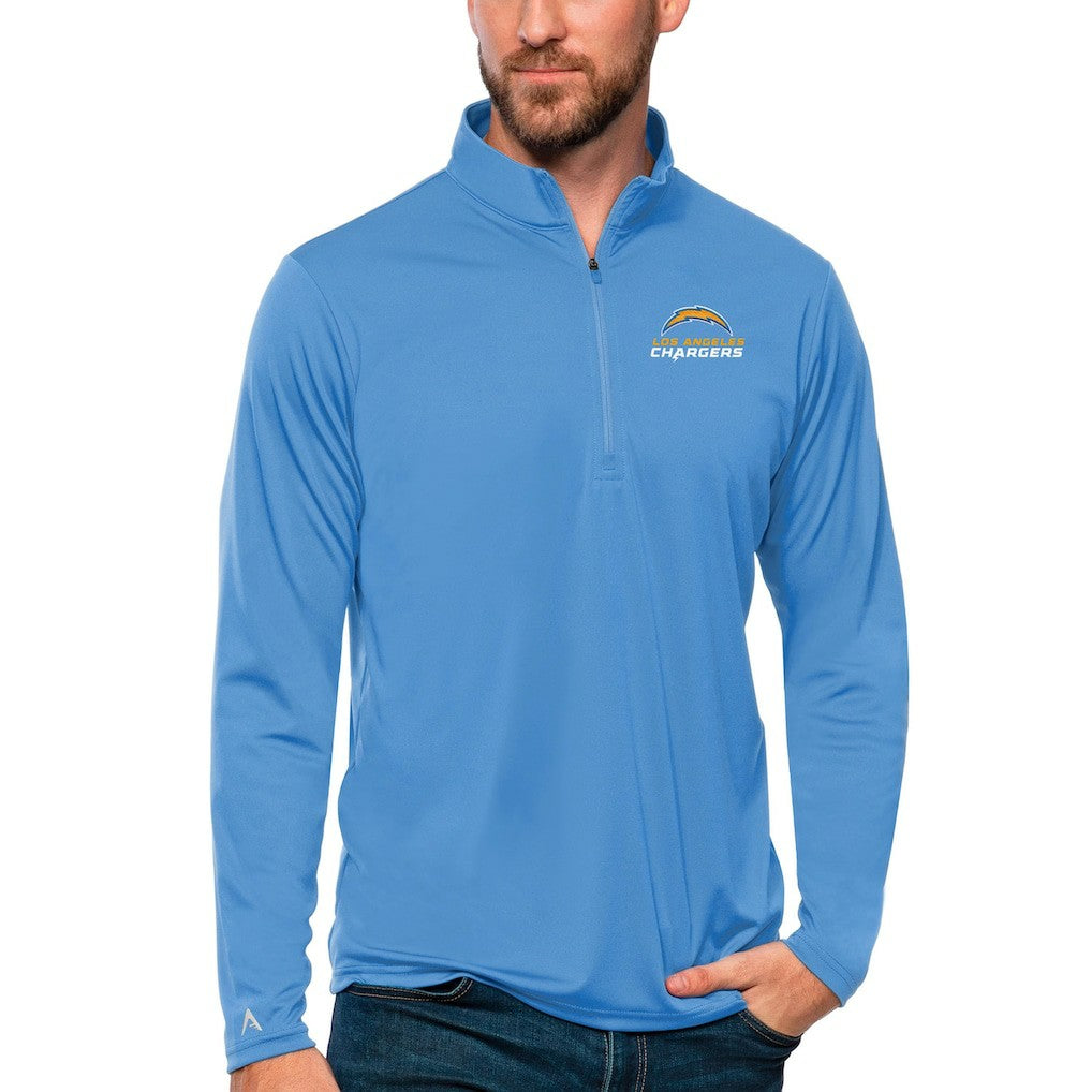 Los Angeles Chargers Antigua Tribute Quarter-Zip Lightweight Pullover Top - Powder Blue - NFL