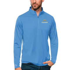 Los Angeles Chargers Antigua Tribute Quarter-Zip Lightweight Pullover Top - Powder Blue - NFL