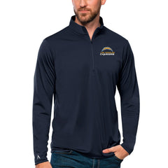 Los Angeles Chargers Antigua Tribute Quarter-Zip Lightweight Pullover Top - Navy - NFL