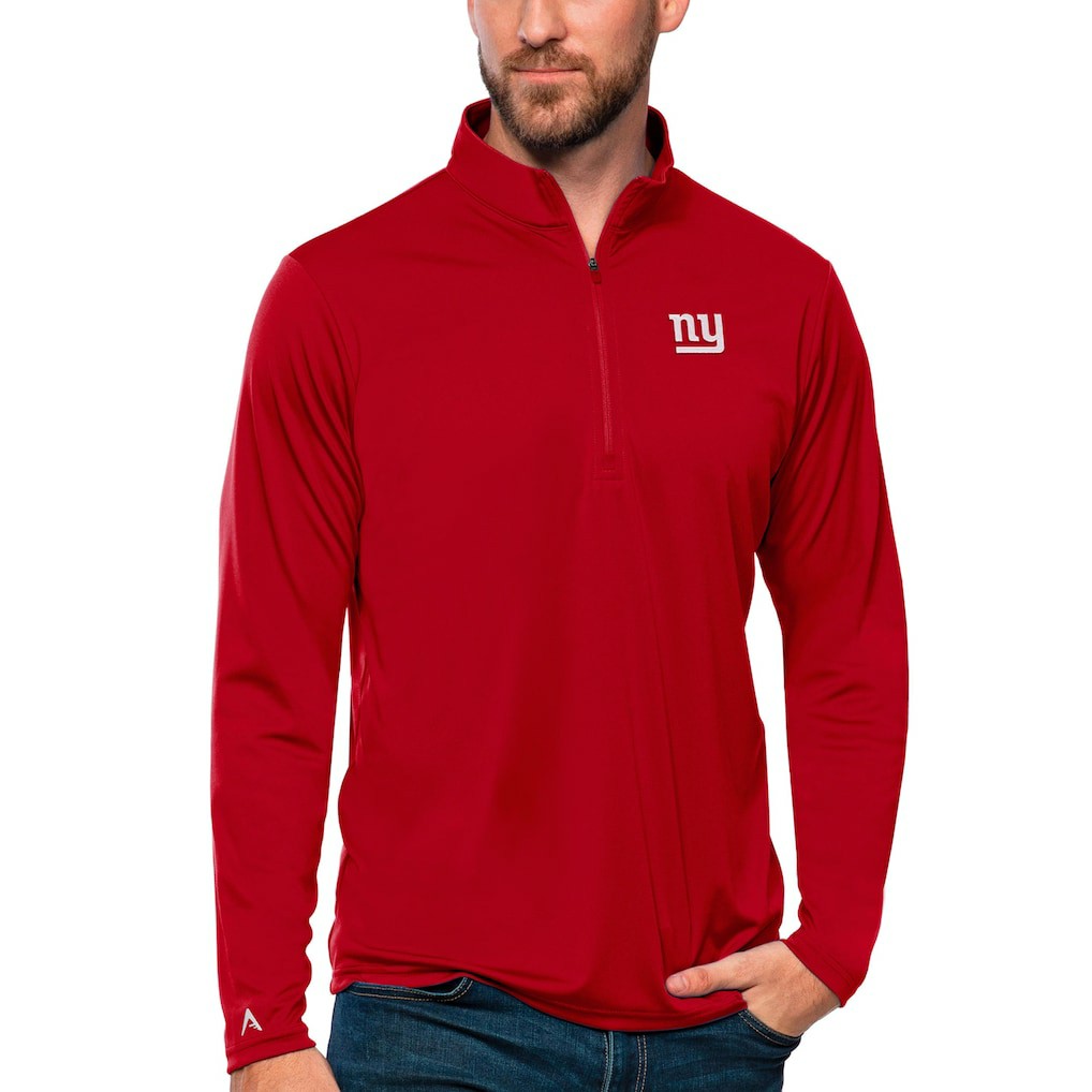 New York Giants Antigua Tribute Quarter-Zip Lightweight Pullover Top - Red - NFL