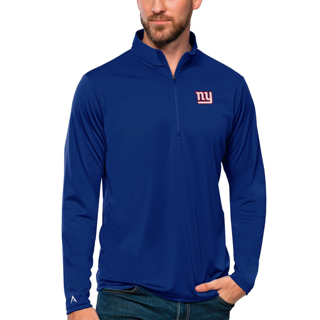 New York Giants Antigua Tribute Quarter-Zip Lightweight Pullover Top - Royal - NFL