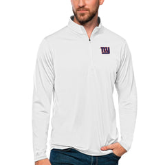 New York Giants Antigua Tribute Quarter-Zip Lightweight Pullover Top - White - NFL