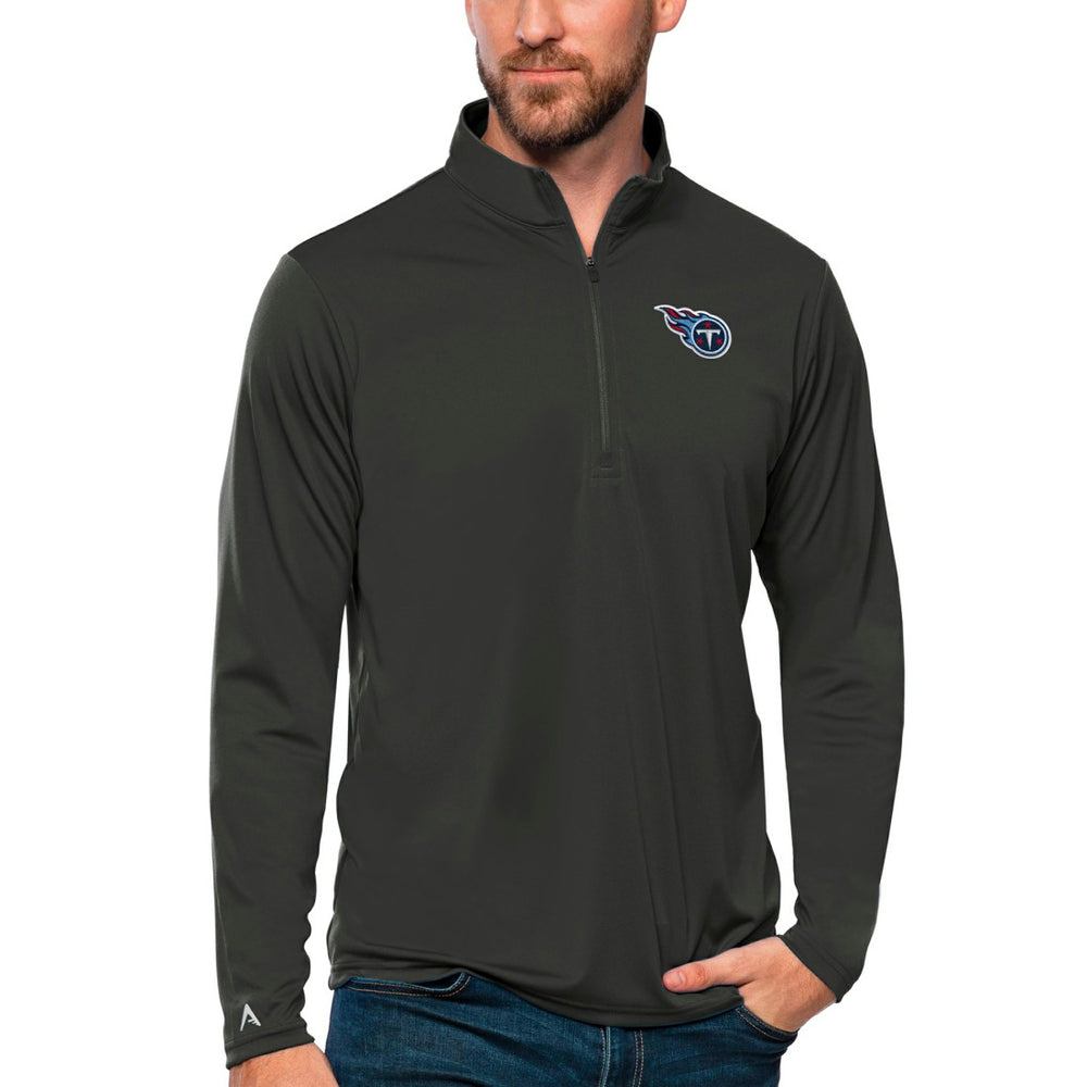 Tennessee Titans Antigua Tribute Quarter-Zip Lightweight Pullover Top - Charcoal - NFL