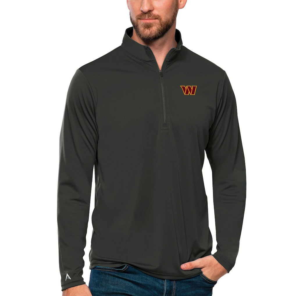 Washington Commanders Antigua Tribute Quarter-Zip Lightweight Pullover Top - Charcoal - NFL